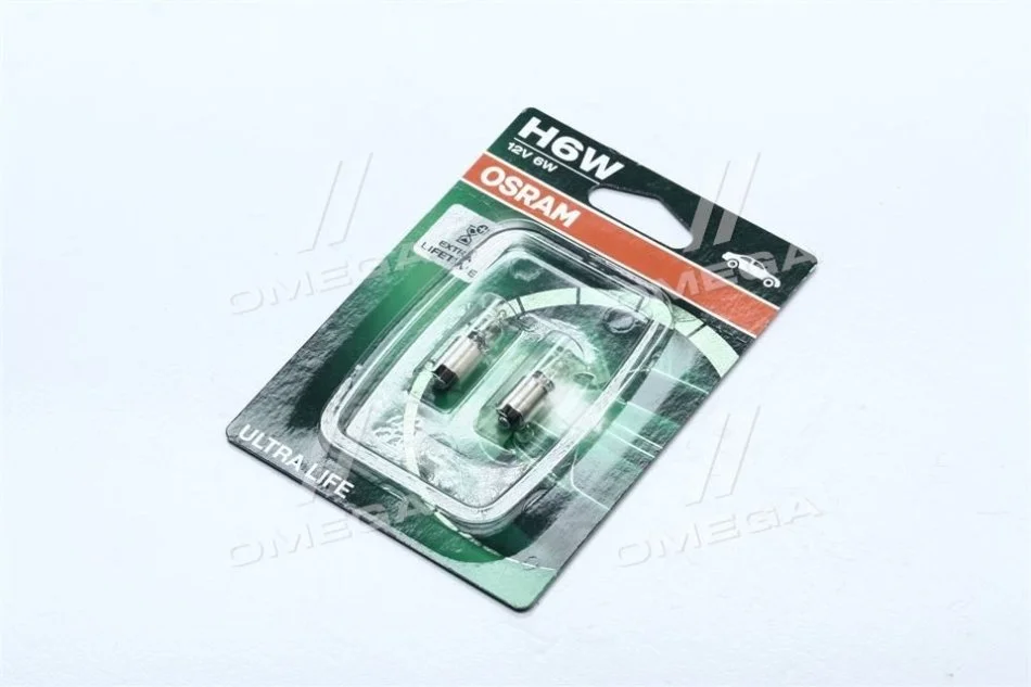 Автолампа Osram 6W 12V BAX9S к-т 2 шт OSRAM 64132 ULT-02B (фото 1)