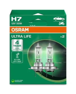 Лампа (Набір 2шт) H7 12В 55Вт PX26D в 4 рази довший термін служби Ultra Life OSRAM ="64210ULT2HB"