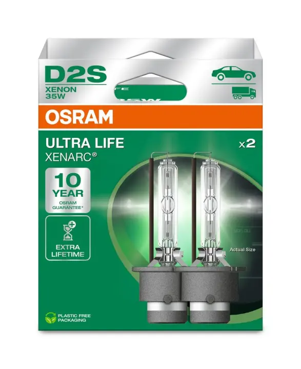 Лампа (Набір 2шт) D2S 85В 35Вт P32D-2 в 4 рази довший термін служби Ultra Life 4300K OSRAM 66240ULT-2HB (фото 1)