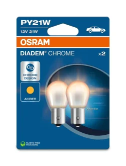 Лампа (упаковка-блістер 2шт) PY21W 12В 21Вт BAU15S Diadem Chrome NextGen, Помаранчевий OSRAM 7507DC-2BL