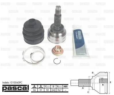 Шрус (комплект) PASCAL G10343PC
