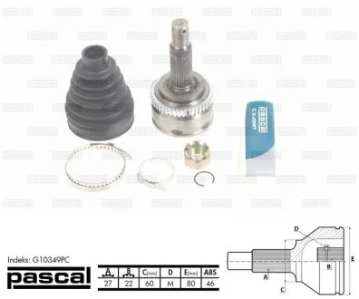 Шрус (комплект) PASCAL G10349PC