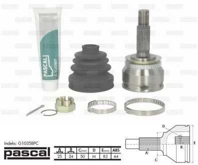 Шрус (комплект) PASCAL G10358PC