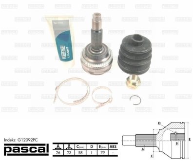 Шрус (комплект) PASCAL G12092PC