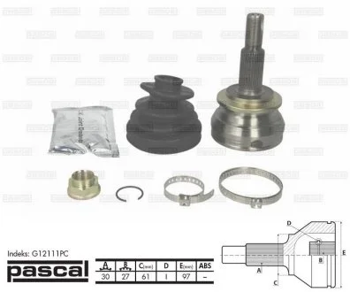 Шрус (комплект) PASCAL G12111PC
