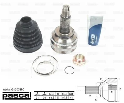 Шрус (комплект) PASCAL G13058PC