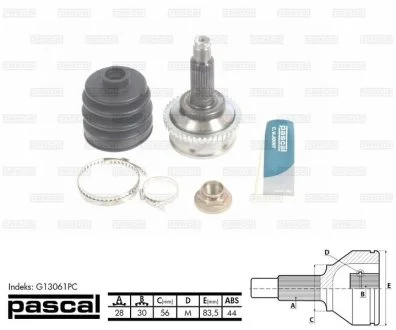 Шрус (комплект) PASCAL G13061PC