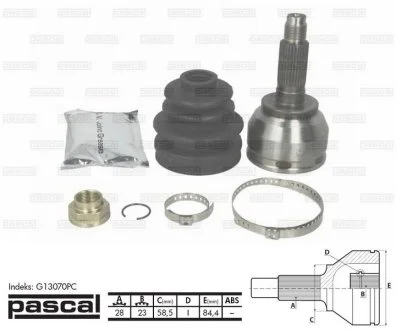 Шрус (комплект) PASCAL G13070PC