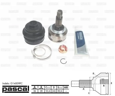Шрус (комплект) PASCAL G14009PC