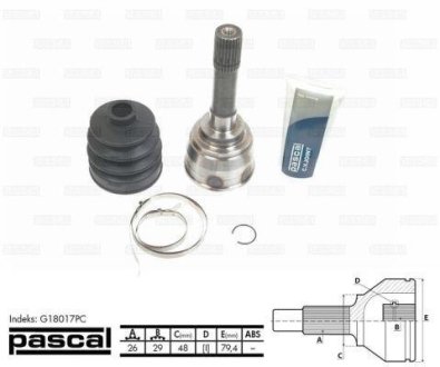 Шрус (комплект) PASCAL G18017PC