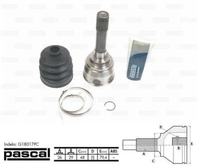 Шрус (комплект) PASCAL G18017PC