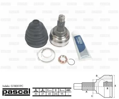 Шрус (комплект) PASCAL G1B001PC