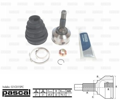 Шрус (комплект) PASCAL G1C015PC