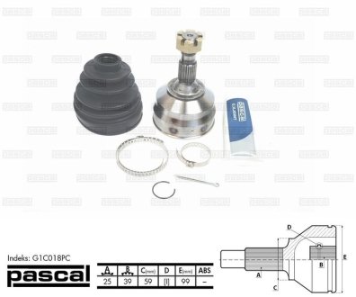 Шрус (комплект) PASCAL G1C018PC