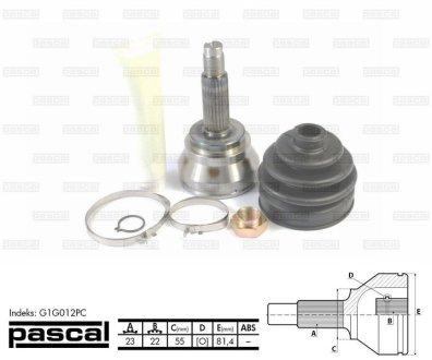 Шрус (комплект) PASCAL G1G012PC
