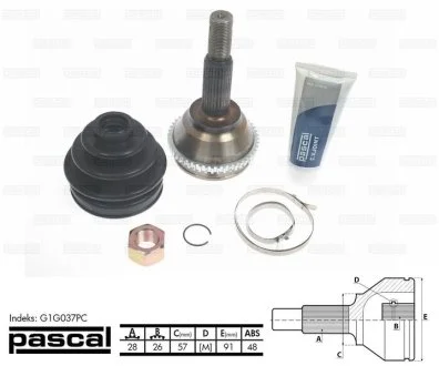 Шрус (комплект) PASCAL G1G037PC