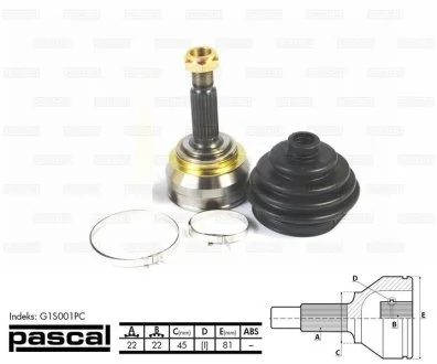 Шрус (комплект) PASCAL G1S001PC