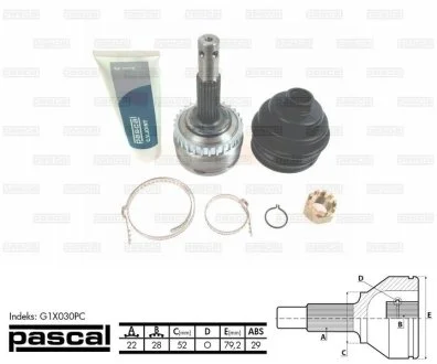 Шрус (комплект) PASCAL G1X030PC