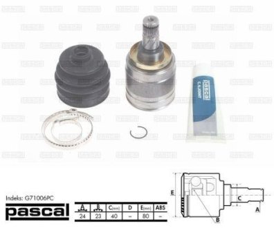 Шрус (комплект) PASCAL G71006PC