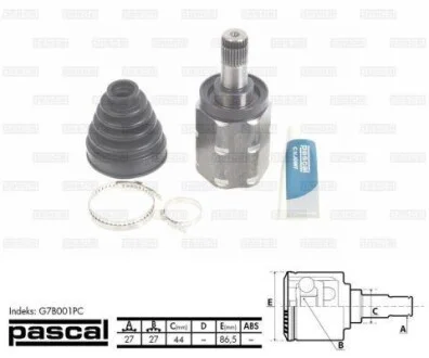 Шарнир приводного валу PASCAL G7B001PC