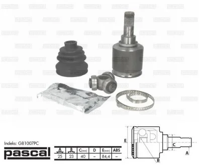 Шрус (комплект) PASCAL G81007PC