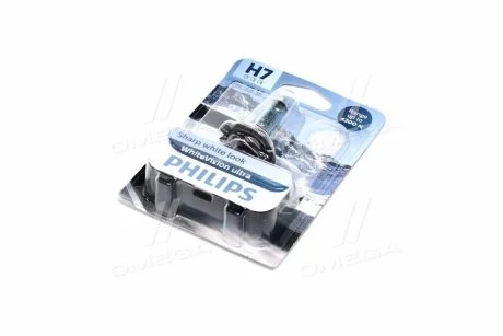 Автолампа H7 B1 12V 55W PX26d WhiteVision ultra +60% (4200K) (1 шт. в блістері) PHILIPS 12972WVUB1