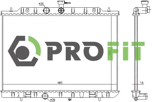Радіатор охолоджування PROFIT 1740-0264 (фото 1)