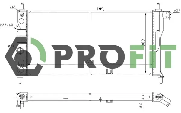 Радіатор охолоджування PROFIT 1740-0381 (фото 1)