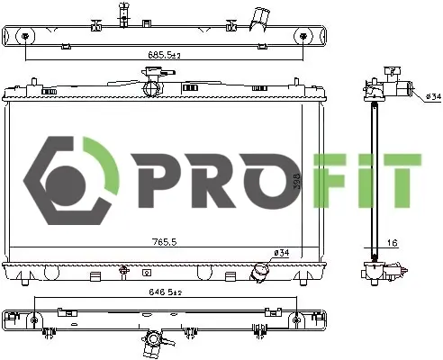 Радіатор охолоджування PROFIT 1740-0412 (фото 1)