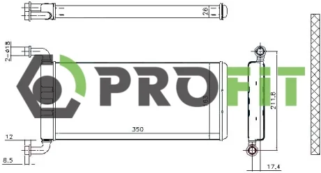 Радіатор пічки PROFIT 1760-0307