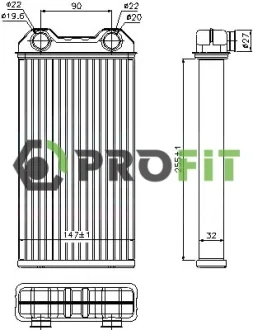 Радіатор пічки PROFIT 1760-0376