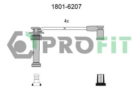 Провода высоковольтные, комплект PROFIT 1801-6207