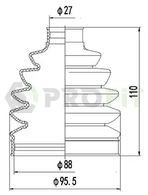 Пильник ШРКШ гумовий + змазка PROFIT 2710-0049 XLB (фото 1)