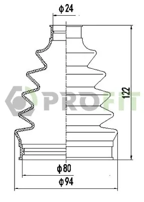 Пильник ШРКШ гумовий + змазка PROFIT 2710-0053 XLB (фото 1)