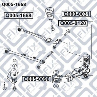 Сайлентблок заднього поперечного важеля Q-fix Q0051668