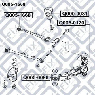 Сайлентблок заднього поперечного важеля Q-fix Q0051668