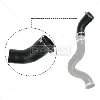 Патрубок интеркулера Transit 2.2TDCI 11- (короткий) RAPRO R16222