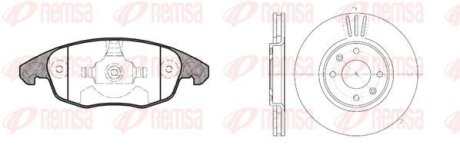 Фото 1 - комплект: 2 диска+ 4 колодки гальмівних REMSA 81248.00 Комплект: 2 диска+ 4 колодки гальмівних REMSA 81248.00 (фото 1)