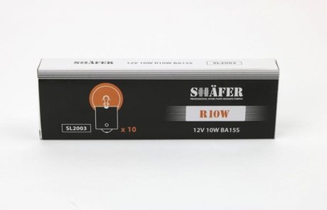 Лампа накаливания 12V 10W R10W BA15S SHAFER SL2003
