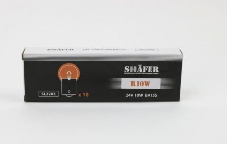 Лампа накаливания 24V 10W R10W BA15S SHAFER SL2203