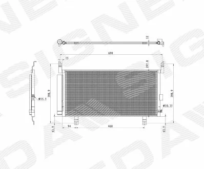 Радиатор кондиционера SUBARU LEGACY, 14 - 17 Signeda RC4454