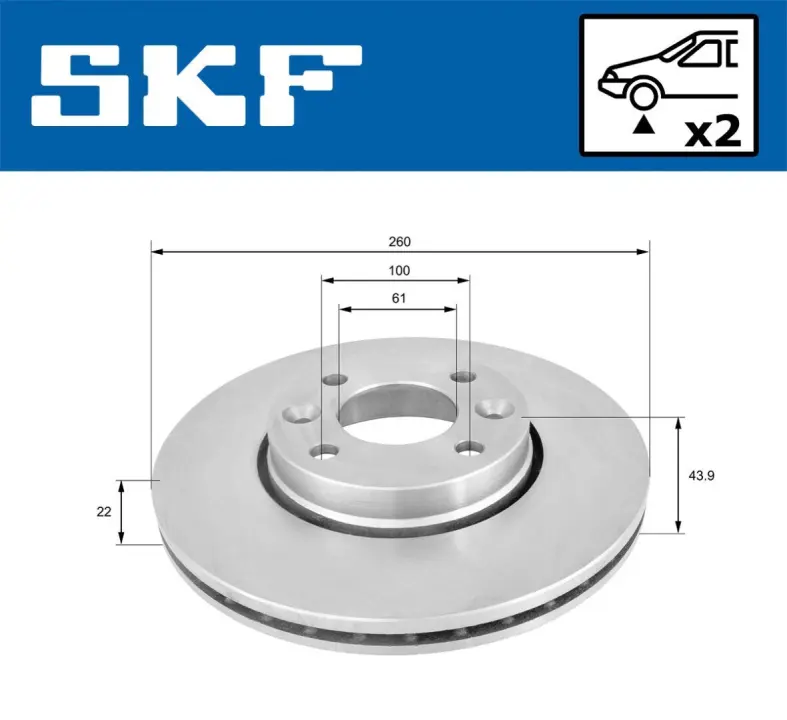 Гальмівний диск SKF VKBD 80004 V2 (фото 1)