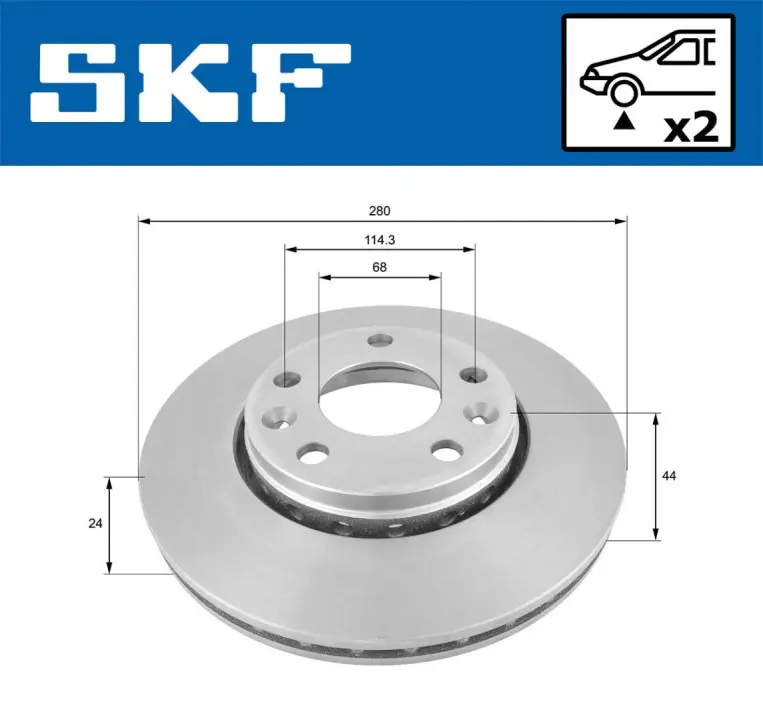Гальмівний диск SKF VKBD 80008 V2 (фото 1)