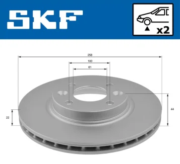 Тормозной диск SKF VKBD 80009 V2