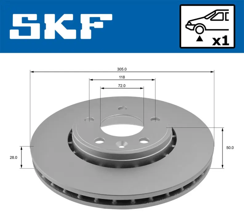 Тормозной диск SKF VKBD 80046 V1 (фото 1)