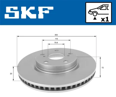 Комплект гальмівних дисків SKF VKBD80129V1