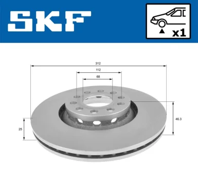Комплект гальмівних дисків SKF VKBD80242V1