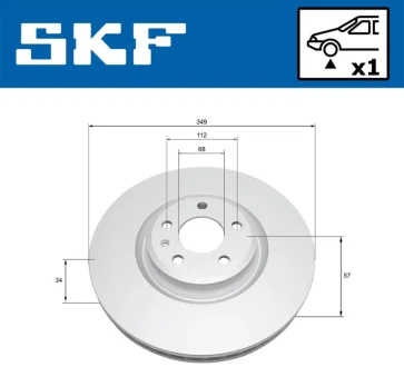 Комплект гальмівних дисків SKF VKBD81330V1