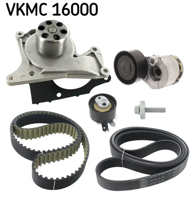 Комплект ГРМ, пас+ролик+помпа SKF VKMC 16000 (фото 1)