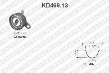 Роликовий модуль натягувача ременя (ролик, ремінь) SNR NTN KD469.13